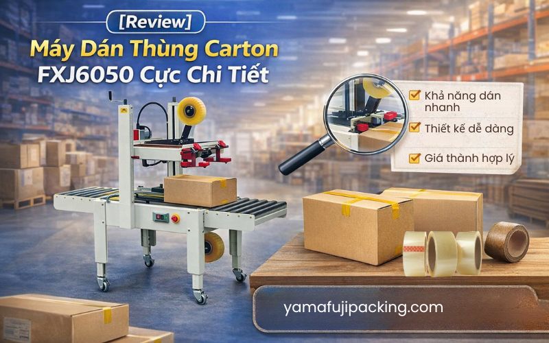 [Review] Máy dán thùng carton fxj6050 chi tiết